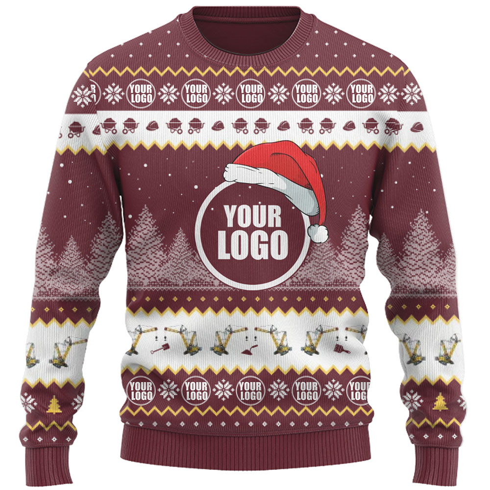 Construction Custom Company Logo Ugly Christmas Sweater 6